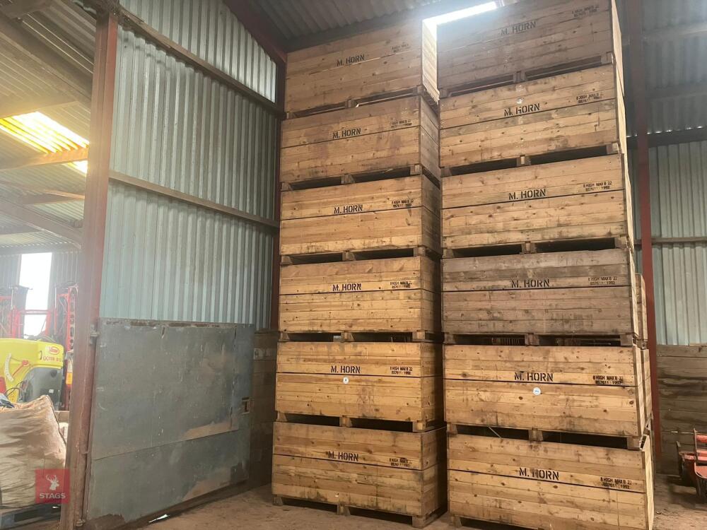 6 WOODEN 1 TON SWEDE/POTATO BOXES