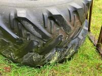 PAIR KLEBER 16.9 R34 REAR TRACTOR TYRES - 6