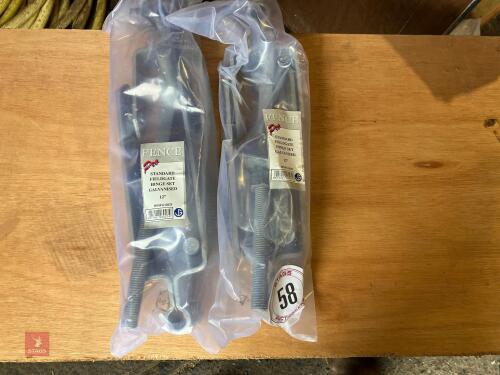 2 STANDARD FIELD GATE HINGE SETS