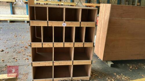 WOODEN STORAGE/PIGEON HOLE SHEVING