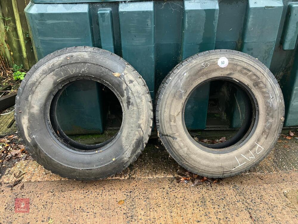 2 X 295 80R 22.5 LORRY TYRES