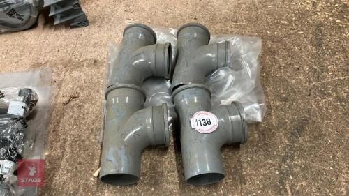 4 BRETT MARTIN 110MM PIPE TEE JUNCTION