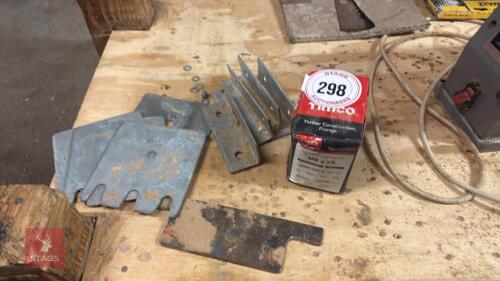 5 METAL BRACKETS & M8 X 75MM BOLTS