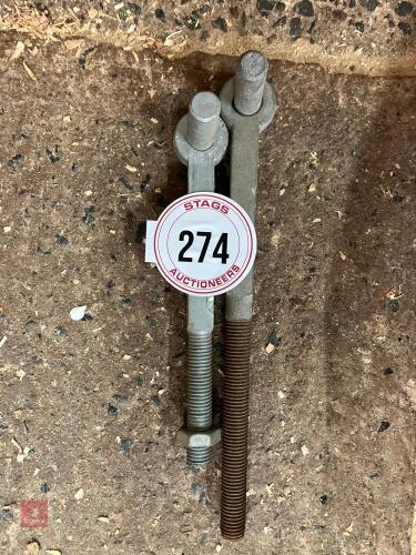 2 THREADED GATE HANGERS