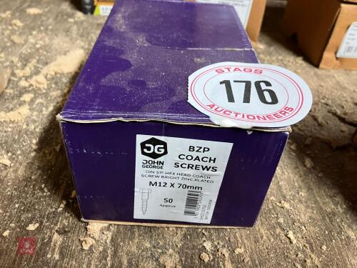 50 X M12 X 70MM HEX COCH SCREWS