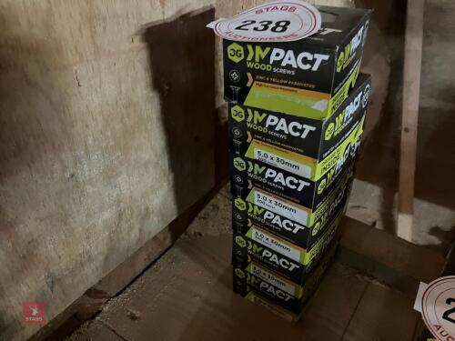 6 BOXES OF 5 X 30MM WOOD SCREWS