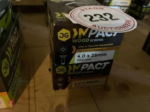 2 PART BOXES OF WOD SCREWS