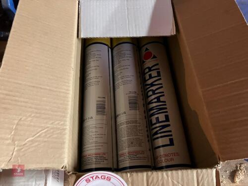 9 CANS OF YELLOW LINE MARKER