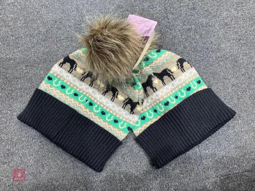 2 PLATNIUM POM BEANIE HATS