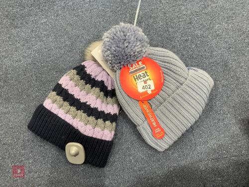 2 WOOLLY POM HATS