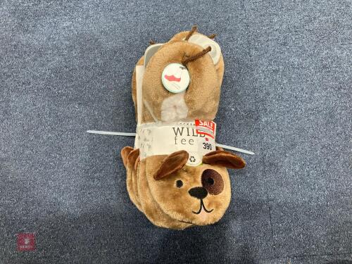 3 PAIRS OF WILDFEET DOG SLIPPERS