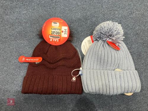 2 HEAT HOLDER WOOLY HATS