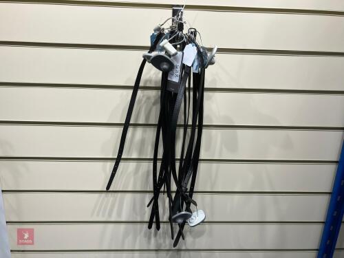 7 PAIRS OF LEATHER SPUR STRAPS