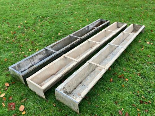 3 GALVANISED 9' GROUND FEED TROUGHS