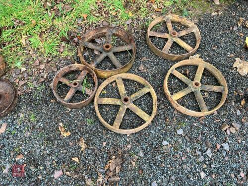 5 CAST IRON WHEELS