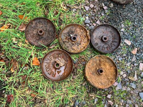 5 CAST IRON WHEELS