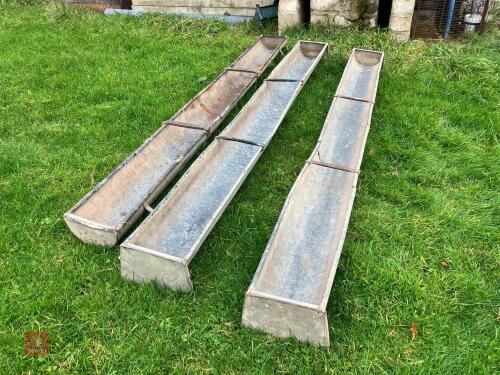 3 GALVANISED 9' GROUND FEED TROUGHS