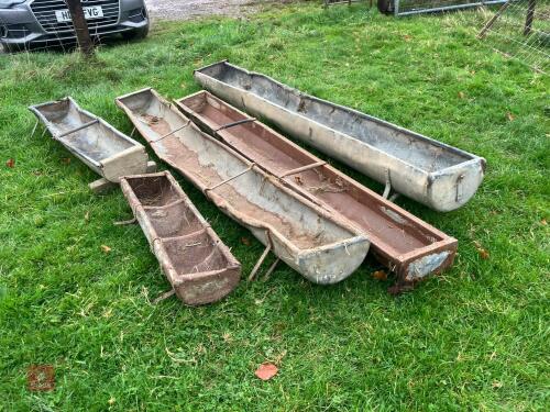 5 GROUND FEED TROUGHS