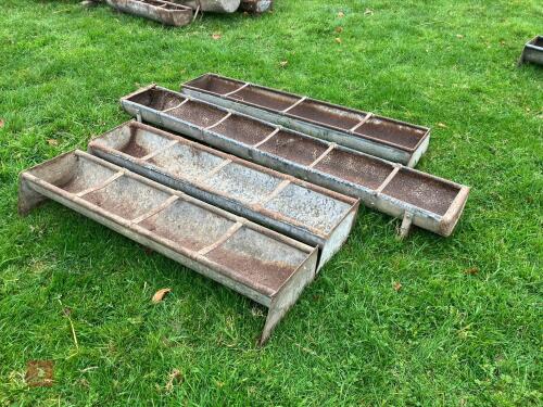4 GALVANISED GROUND FEED TROUGHS