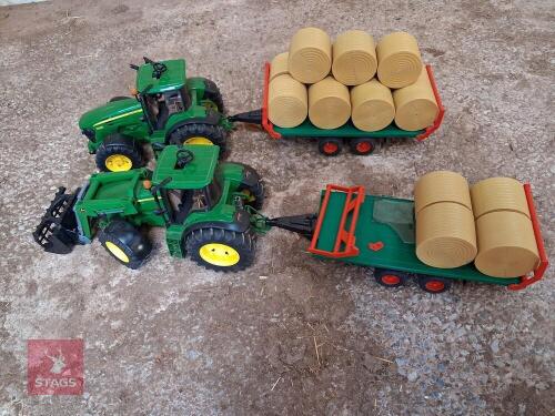 2 BRUDER TOY JOHN DEERE TRACTORS