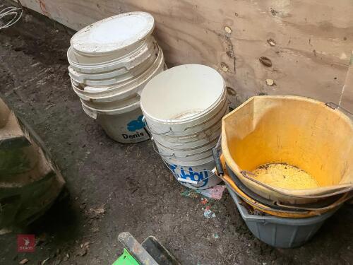 4 BUCKETS AND QM TUBS