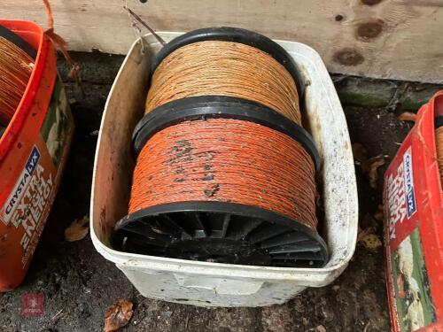2 REELS OF PLASTIC FENCE WIRE
