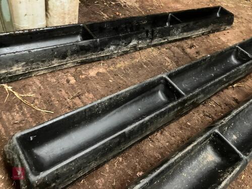 2 PLASTIC SHEEP GROUND FEED TROUGHS