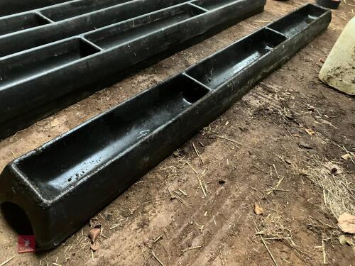2 PLASTIC SHEEP GROUND FEED TROUGHS