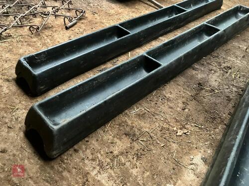 2 PLASTIC SHEEP GROUND FEED TROUGHS