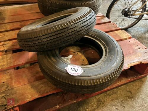 2 X 5.00-10.00 TRAILER TYRES (136)