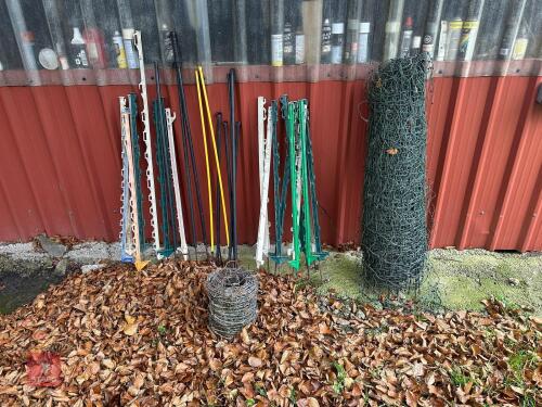 SELECTION OF ELECTRIC FENCING POSTS+WIRE