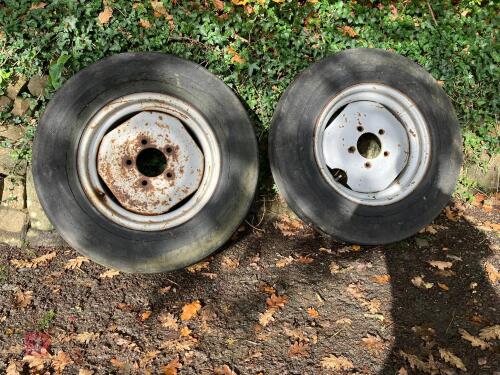 PAIR OF FRONT TRACTOR WHEELS & TYRES