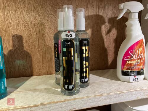 3 X 500ML BOTTLES OF NAF PLAIT IT UP
