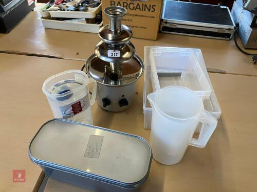CHOCOLATE FOUNTAIN & PLASTIC CONTAINERS