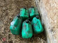 5 X 5LITRE PLASTIC FUEL CANS - 5