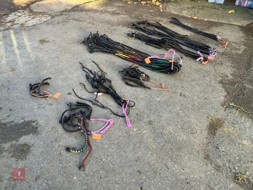 SELECTION OF LEATHER BRIDLE PARTS
