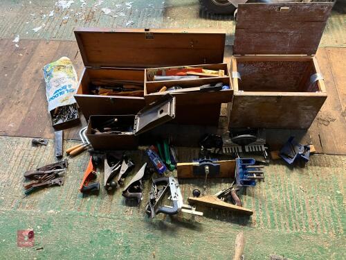 TWO LARGE WOODEN TOOL CHESTS (100)