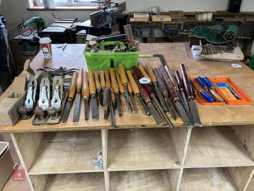 LARGE QTY OF CARPENTRY CHISELS (39)