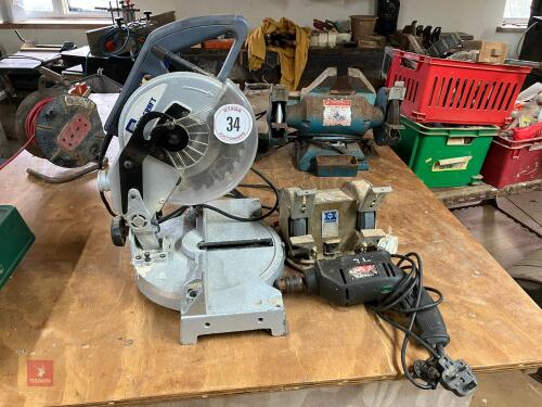 CHOP-SAW, BENCH GRINDER AND DRILL (34)
