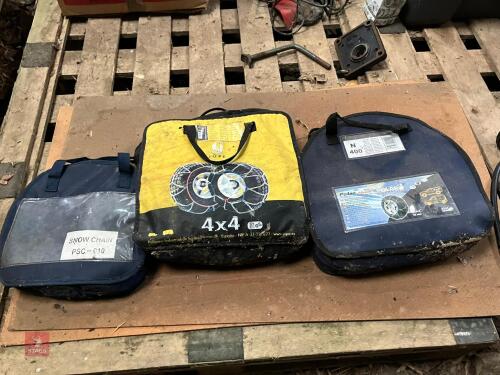 3 SETS OF SNOW CHAINS