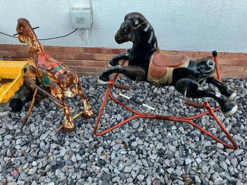 2 VINTAGE CHILDRENS ROCKING HORSE