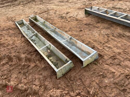 2 IAE GALVANISED 9' GROUND FEED TROUGHS