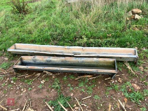 2 GALVANISED GROUND FEED TROUGHS