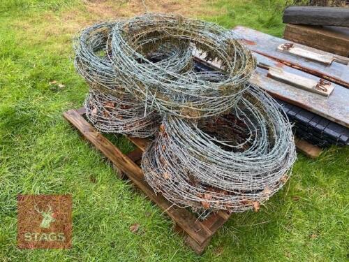 PALLET OF BARBED WIRE