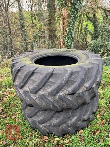 PAIR OF TRELLEBORG 600/65 R28 TYRES