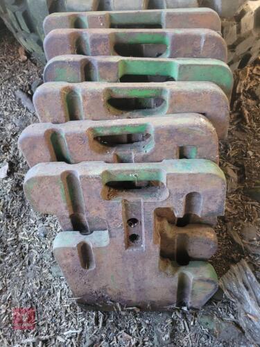 6 X JOHN DEERE TRACTOR WEIGHTS