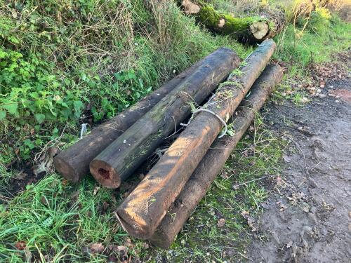 7 MIXED TELEGRAPH POLES
