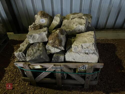 CRATE OF WHITE LIAS STONE (57)