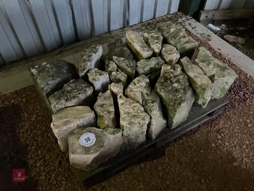 PALLET OF WHITE LIAS STONE (58)