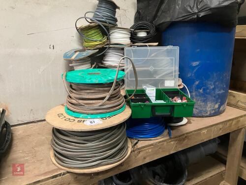 LARGE QTY OF ELECTRIC WIRE & FITTINGS(87